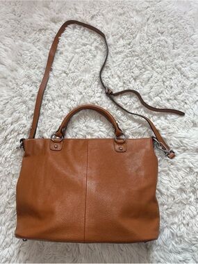 Kattee Pebbled Carmel Brown Leather Shoulder Bag/Satchel